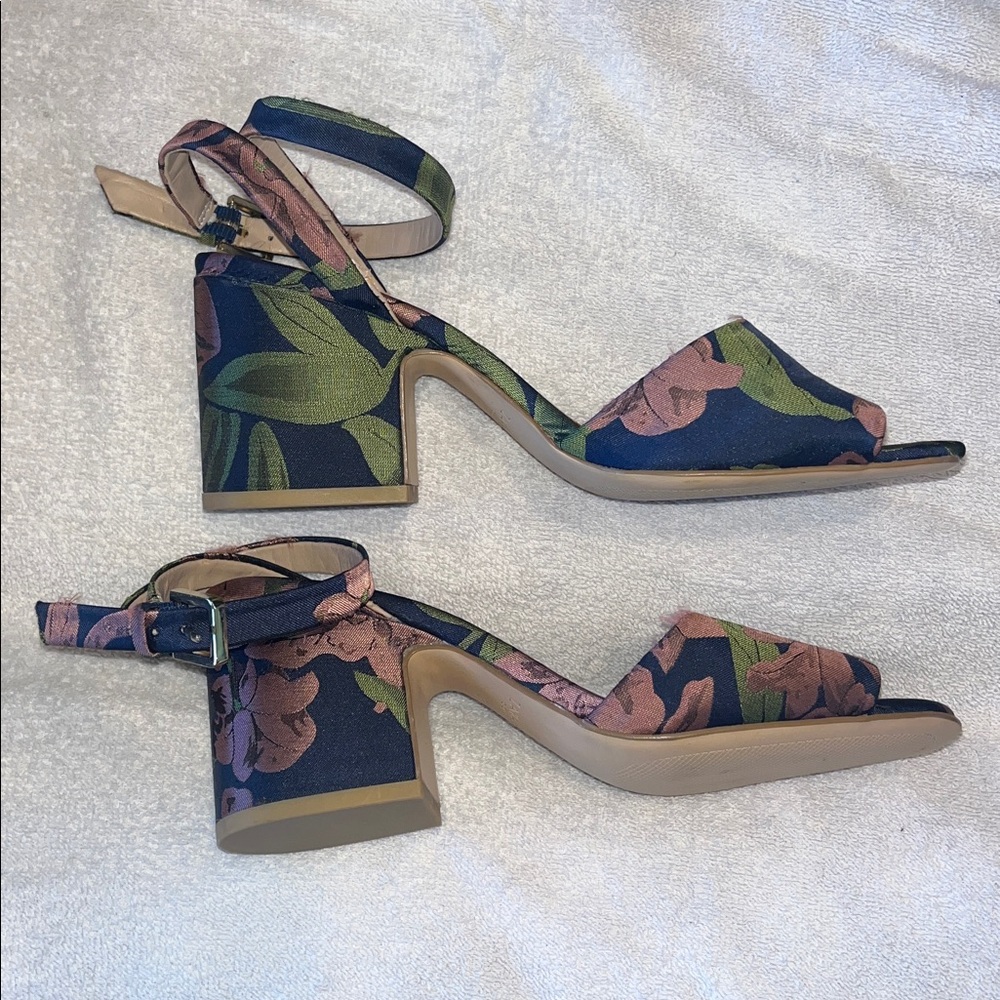 Zara Basic Collection block-heel ankle-strap flor… - image 4